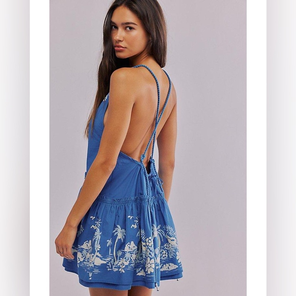 Free People
Women's Blue Deserted Island Mini Dress size‎ large NWT - Picture 2 of 6